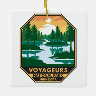 Ornement En Céramique Parc national des Voyageurs Emblème de coucher de 