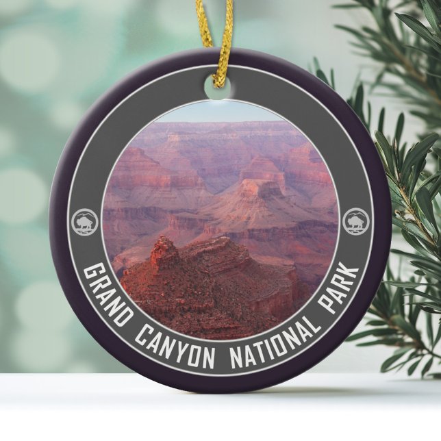 Ornement En Céramique Parc national du Grand Canyon Souvenir (Personalized Photo Ornament)