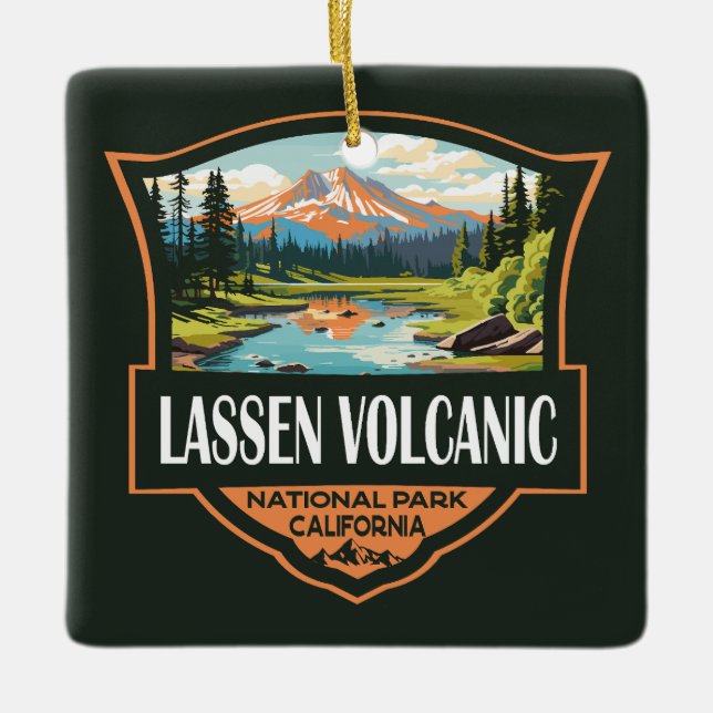 Ornement En Céramique Parc national volcanique de Lassen Illustration Vo (Devant)