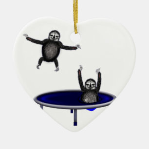Ornement En Céramique paresses trampolining