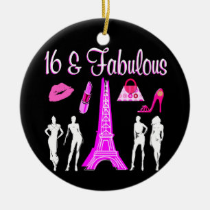 ORNEMENT EN CÉRAMIQUE PARIS INSPIRÉ SWEET 16E ANNIVERSAIRE