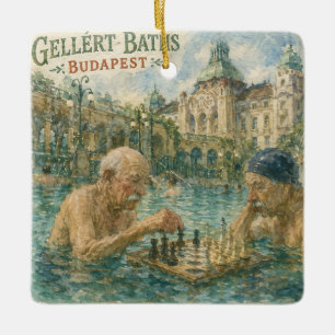 Ornement En Céramique Partie d'échecs Bains Gellert Budapest Hongrie