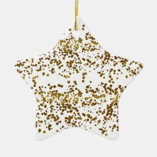 Ornement En Céramique Parties scintillant à billes d'or Confetti