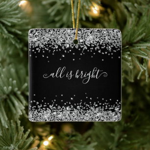 Ornement En Céramique Parties scintillant Argent Noir Tout Est Bright No