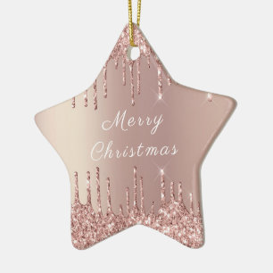 Ornement En Céramique Parties scintillant rose or Blush Éclairage Lecteu