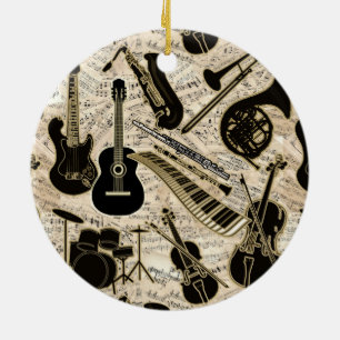 Ornement En Céramique Partition et instruments Black/Gold ID481
