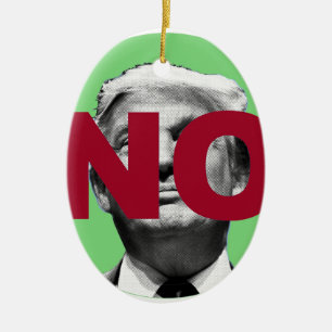 Ornement En Céramique Pas de Trump (vert et rouge)