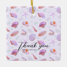 Ornement En Céramique Pastel Seashell Pattern with Custom Text