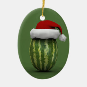 Ornement En Céramique Pastèque Santa Claus