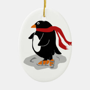 Ornement En Céramique Patinage Penguin Keepsaké Ornament