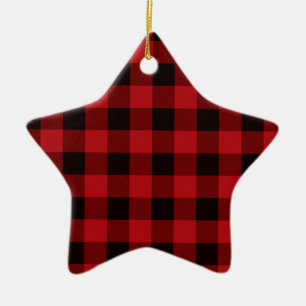 Ornement En Céramique Pays rouge et noir plaid