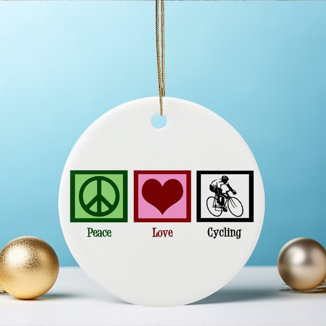 Ornement En Céramique Peace Love Cycling (Créateur téléchargé)