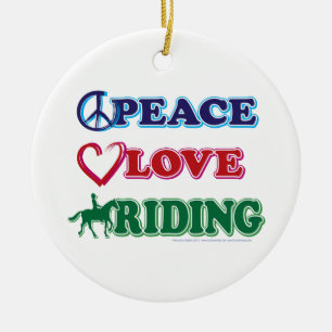 Ornement En Céramique Peace Love Riding