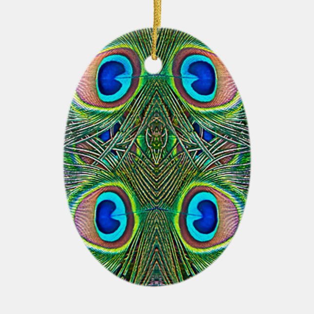 Ornement En Céramique Peacock Feathers (Devant)