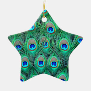 Ornement En Céramique Peacock Splendor