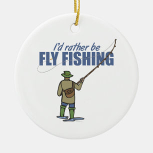 Ornement En Céramique Pêche à la mouche à Waders