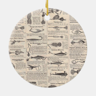 Ornement En Céramique Pêche leures Publicité Pêcheur Art