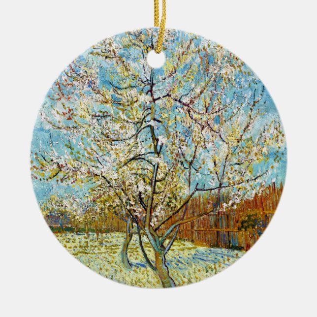 Ornement En Céramique Pêchers dans la fleur Vincent van Gogh (Devant)