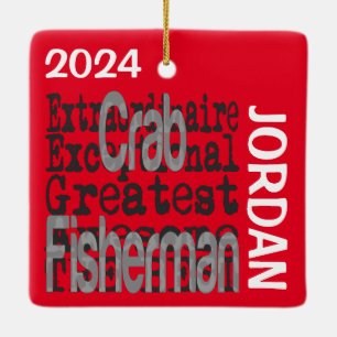 Ornement En Céramique Pêcheur de crabe Extraordinaire PERSONNALISÉ