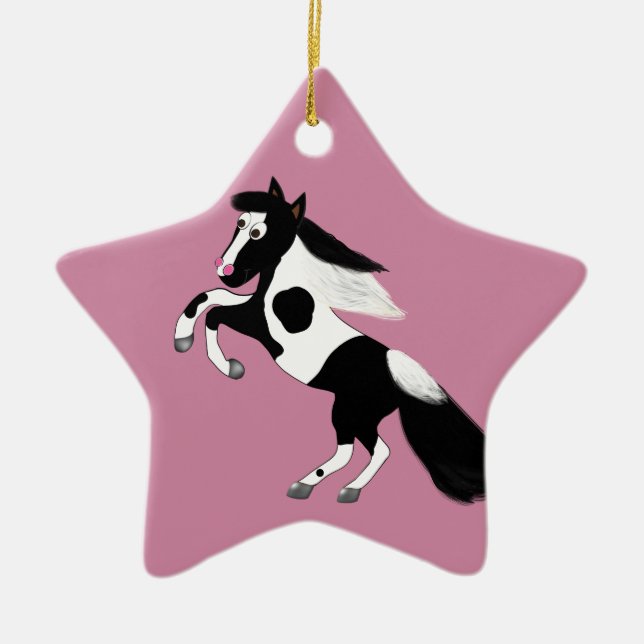 Ornement En Céramique Peignez le cheval (Devant)