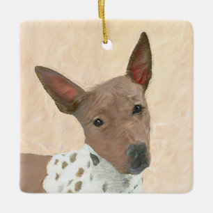 Ornement En Céramique Peinture américaine sans poil Terrier - Chien Art