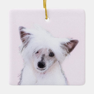 Ornement En Céramique Peinture chinoise en poudre - Art Chien