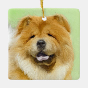 Ornement En Céramique Peinture Chow Chow - Joli art original chien
