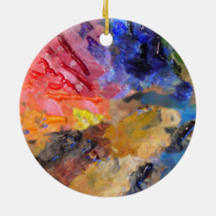 Ornement En Céramique Peinture colorée de la palette du peintre artiste