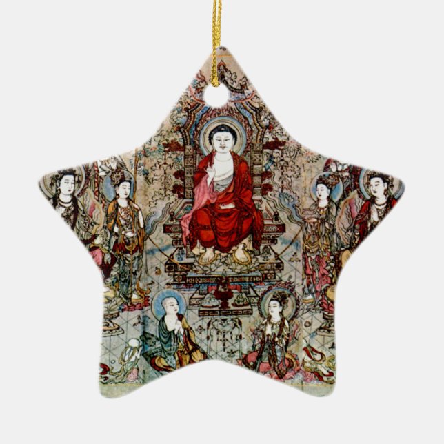 ORNEMENT EN CÉRAMIQUE PEINTURE DE BOUDDHA DE CHINOIS (Devant)