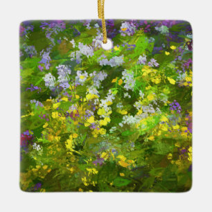 Ornement En Céramique Peinture fleur sauvage Impasto - Art Fleur Origina