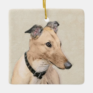 Ornement En Céramique Peinture Greyhound - Cute Original Chien Art