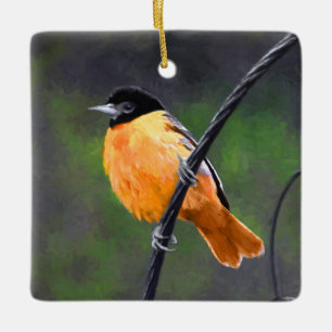 Ornement En Céramique Peinture Oriole - Art Oiseau Original