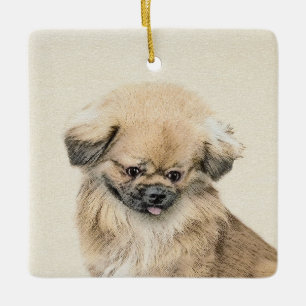 Ornement En Céramique Peinture Pekingese - Cute Original Chien Art