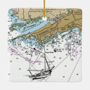 Ornement En Céramique Pennigo Neck NY Nautique Noël