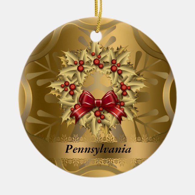 Ornement En Céramique Pennsylvanie State Christmas Orament (Devant)