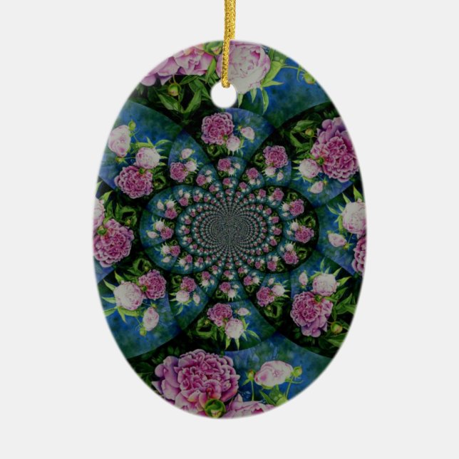 Ornement En Céramique Peony Mandala (Devant)