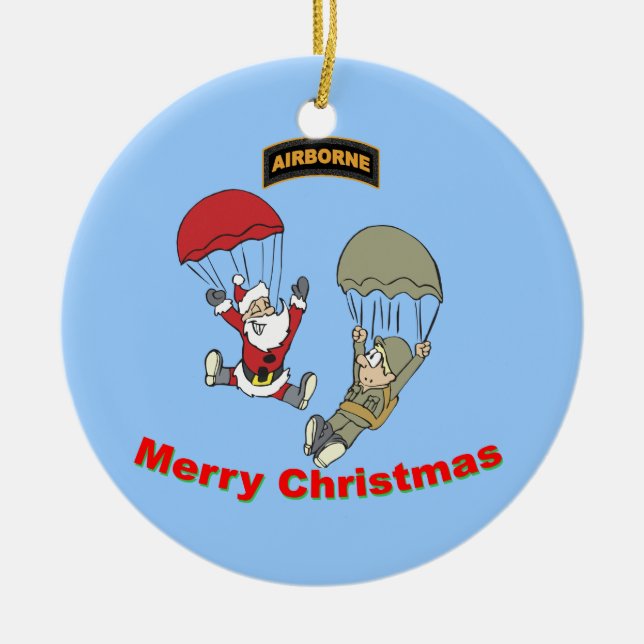 Ornement En Céramique Père Noël aéroporté II (Devant)