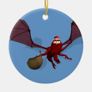 Ornement En Céramique Père Noël Dragon