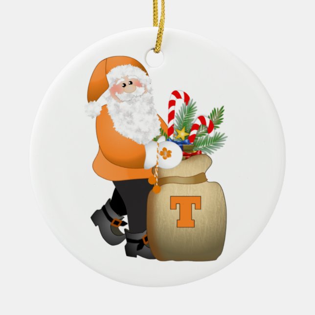 Ornement En Céramique Père Noël orange (Devant)