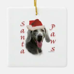 Ornement En Céramique Père Noël Paws de Weimaraner
