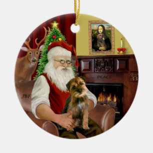 Ornement En Céramique Père Noël - Terrier frontalier 1