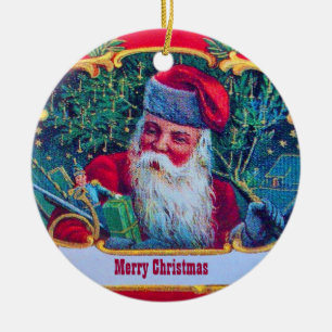 ORNEMENT EN CÉRAMIQUE PÈRE NOËL VINTAGE