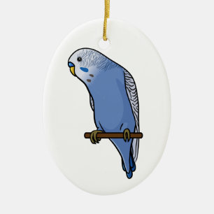 Ornement En Céramique Perruche bleue