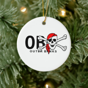 Ornement En Céramique Personalisé OBX Crâne et Crossbones Pirate