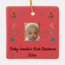 Ornement En Céramique Personalized Baby’s First Christmas Ornament