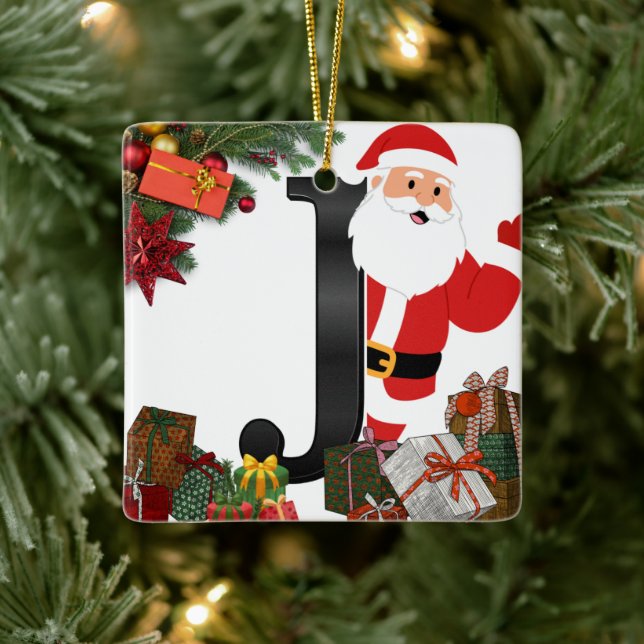 Ornement En Céramique Personalized Ornament with Letter (Arbre)