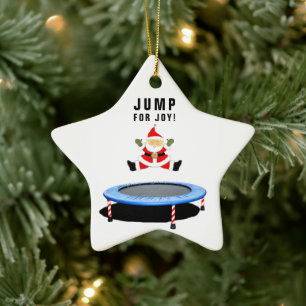 Ornement En Céramique personalized trampoline christmas