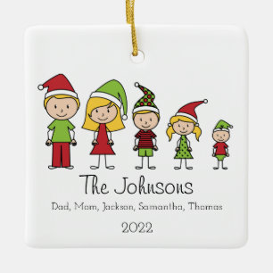Ornement En Céramique Personnalisation des personnages de Noël