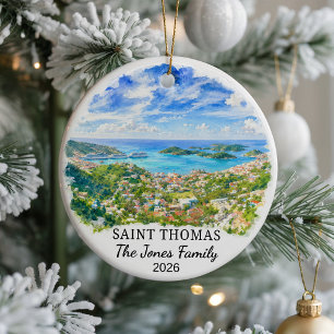 Ornement en céramique personnalisé de Saint-Thomas