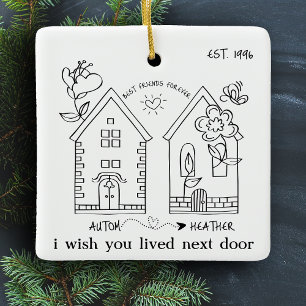 Ornement En Céramique Personnalisé Meilleur Ami Photo Customisée Noël